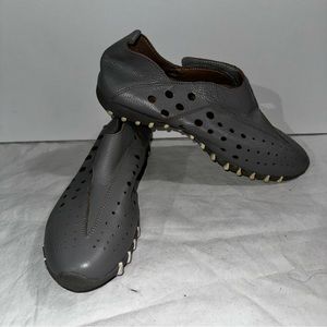Women's LITFOOT Shoes Gray Leather Perforated Style LF9010 Size 39